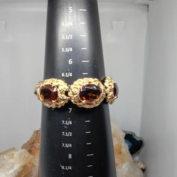 Art Deco Czech Glass Elegant Gold Gilt Women's Bracelet - Picture 5 of 10